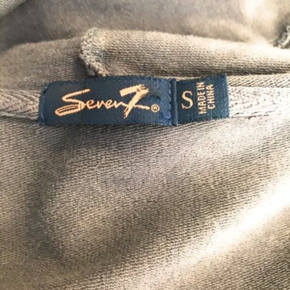 SEVEN7 Women's Size Small Gray Embellished Gold Crown Zipped Hoodie Jack… - Picture 3 of 6